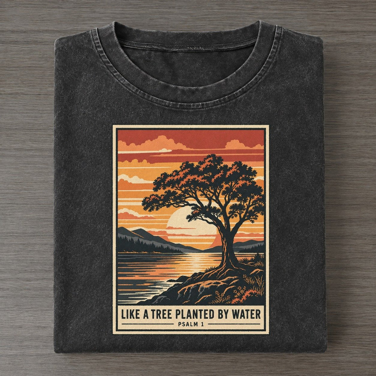 Like A Tree Planted Given Light Vintage T-shirt – Black