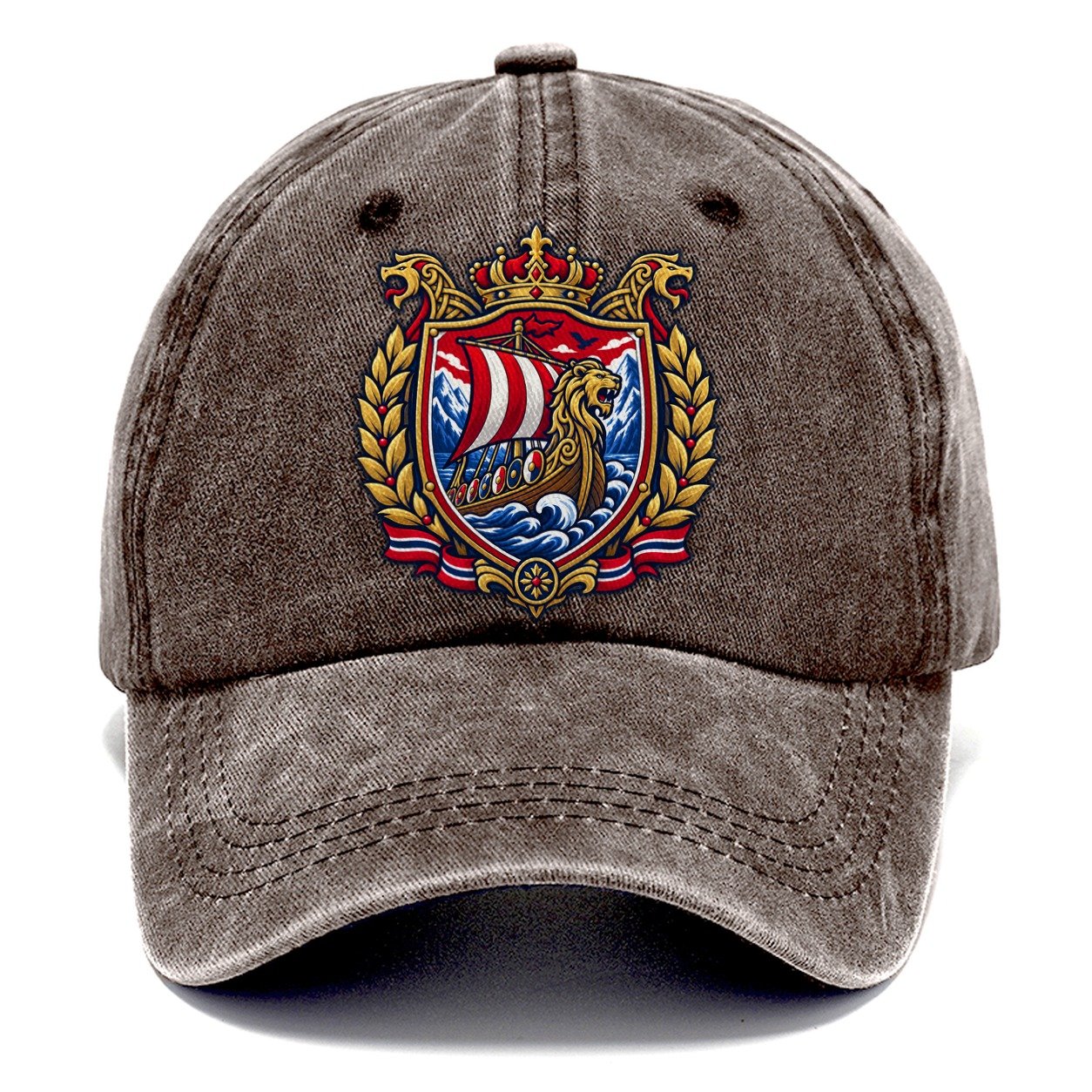 Norway Heraldic Crest Country Logos Classic Cap – Brown