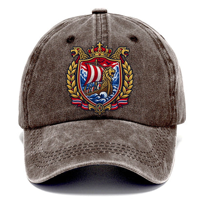 Norway Heraldic Crest Country Logos Classic Cap – Brown