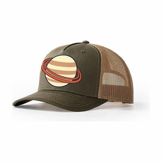 Saturn Ring Geometry Astronomy And Stargazing Trucker Hat – Olive Khaki