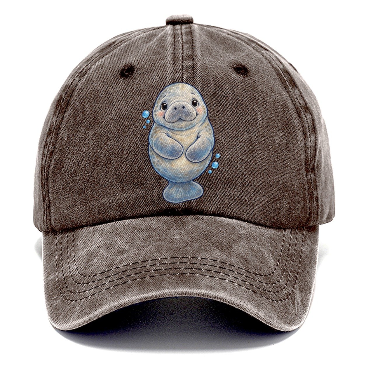 Manatee Front Flipper Hug Sea Sprite Classic Cap – Brown
