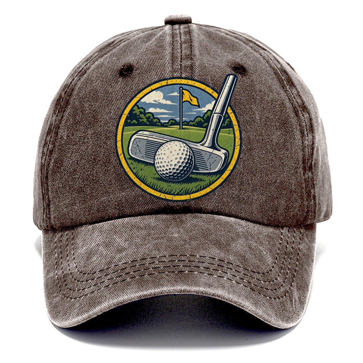 Putter And Ball Circle Golf Life Classic Cap – Brown
