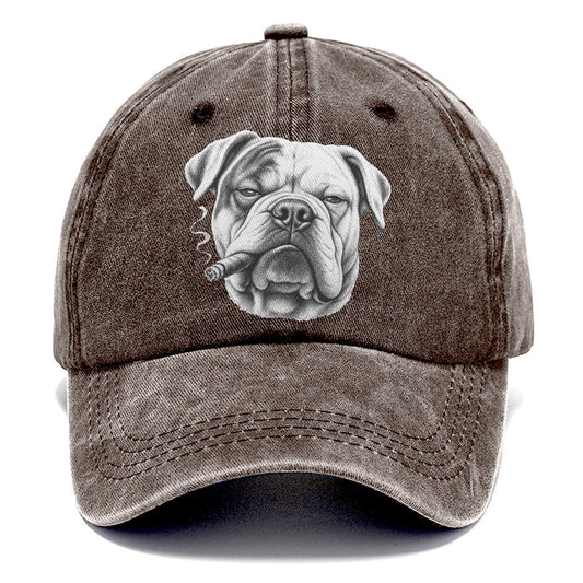 American Bulldog Smoking Dogs Classic Cap – Brown