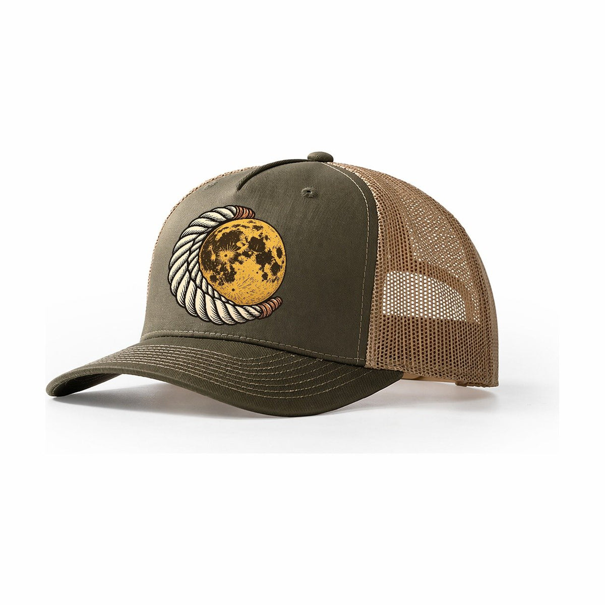 Lariat Moon Loop Sundown Familiars Trucker Hat – Olive Khaki