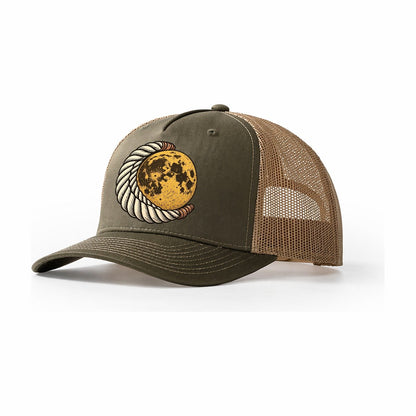 Lariat Moon Loop Sundown Familiars Trucker Hat – Olive Khaki