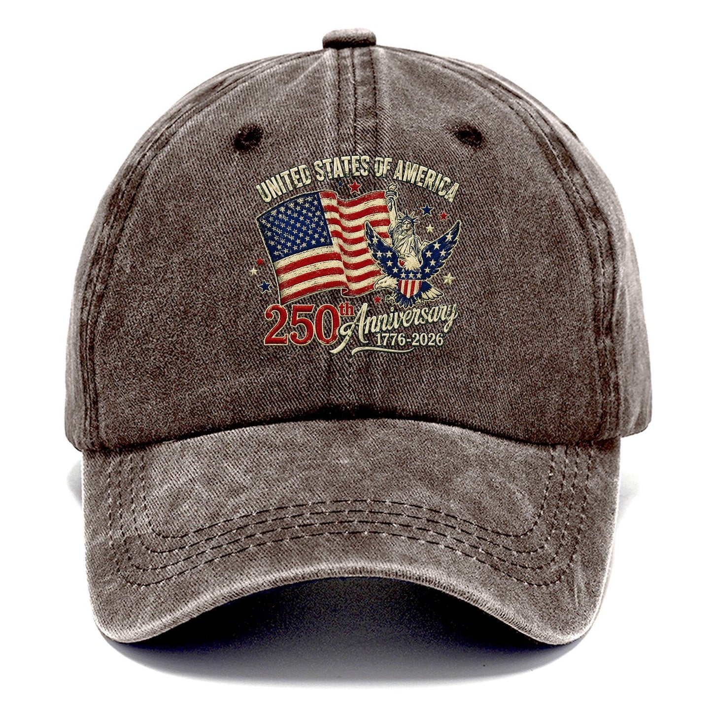 Us 250Th Patch Emblem Classic Cap – Brown