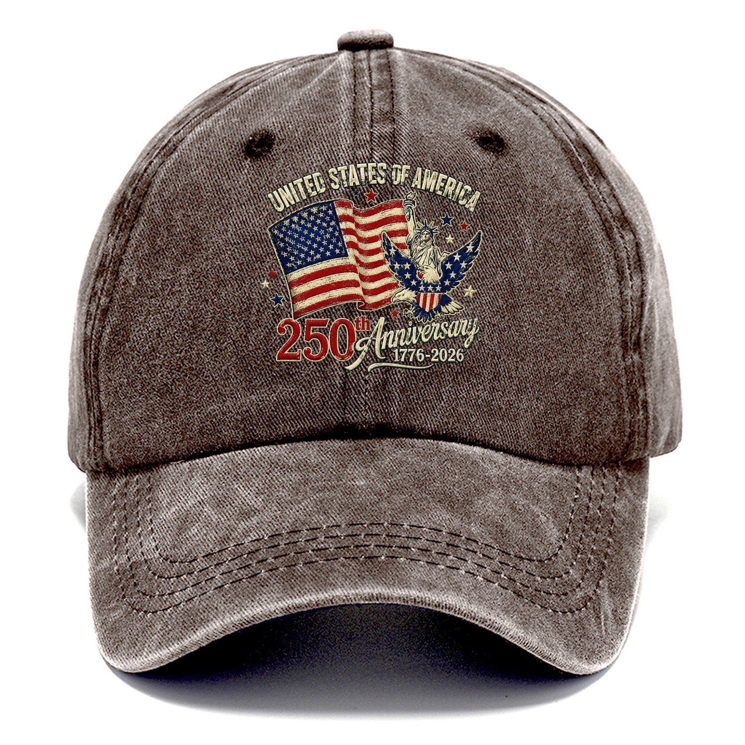 Us 250Th Patch Emblem Classic Cap – Brown
