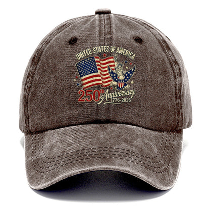 Us 250Th Patch Emblem Classic Cap – Brown