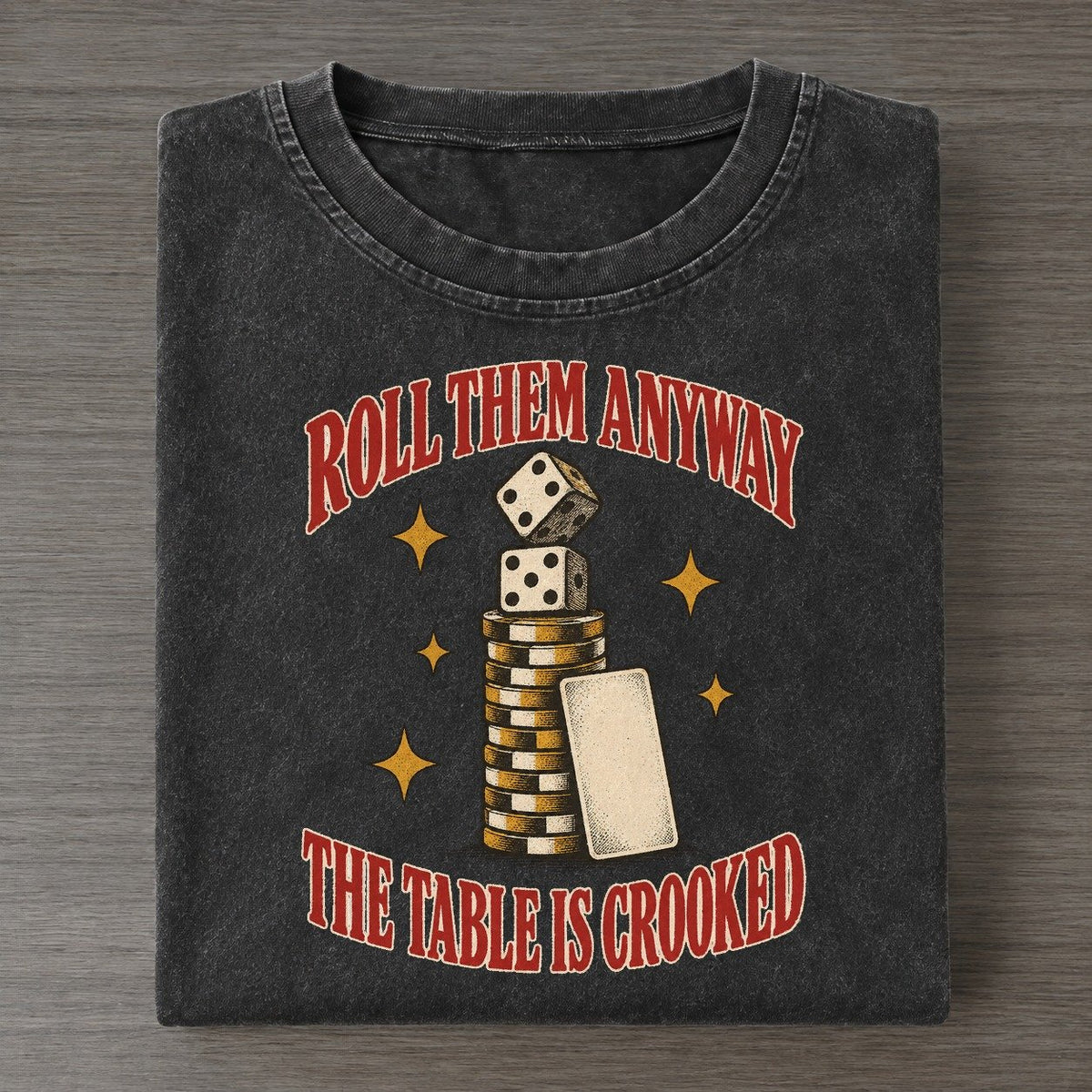 The Table Is Crooked Unhinged Affirmations Vintage T-shirt – Black