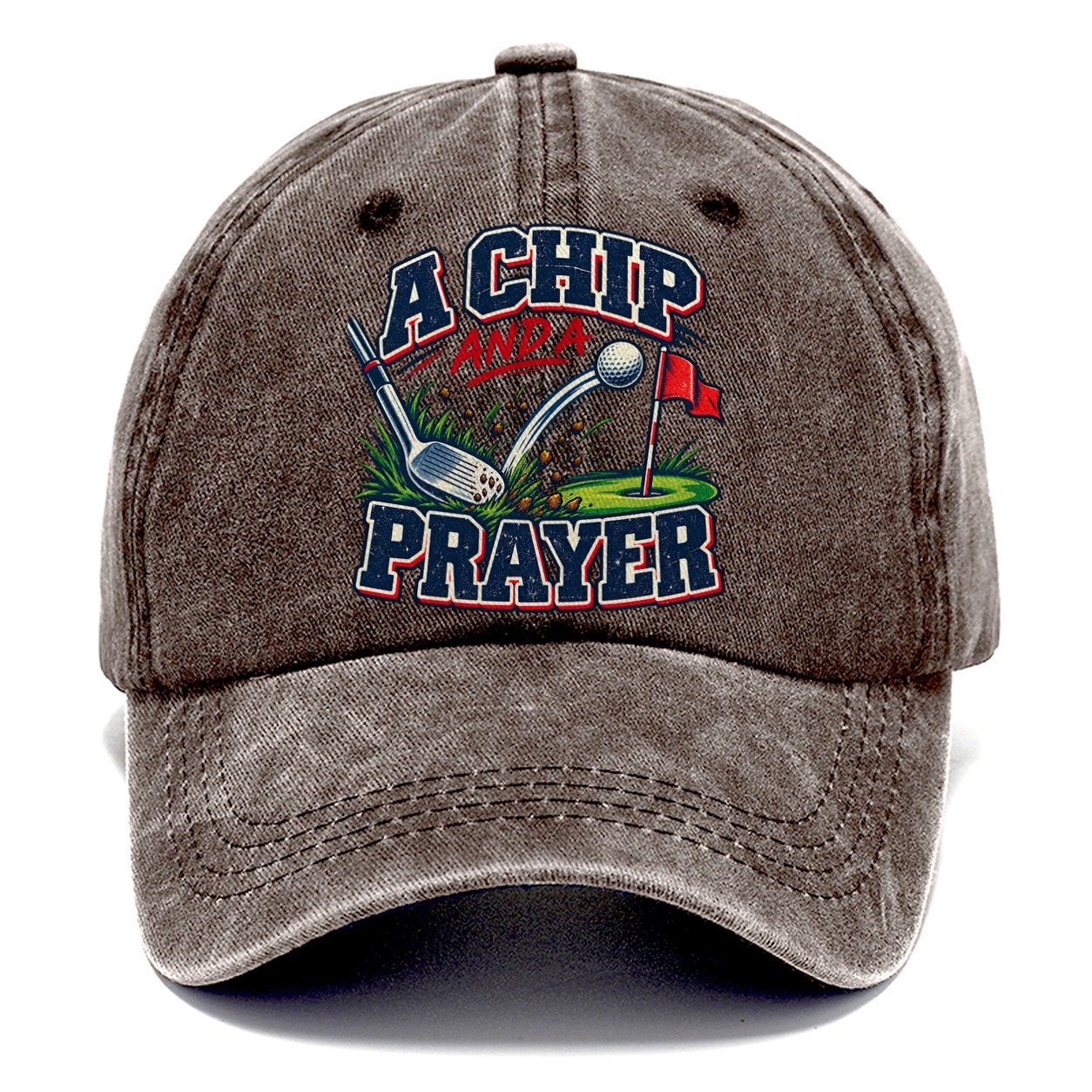 A Chip And A Prayer Golf Life Classic Cap – Brown