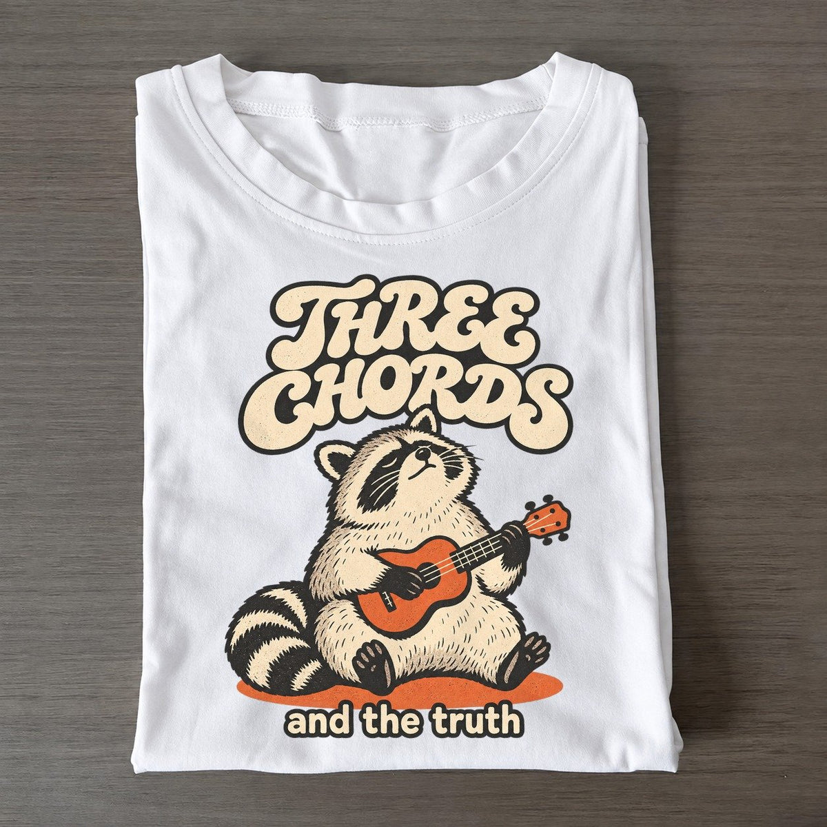 Three Chords Raccoons Off Duty Classic T-shirt – White