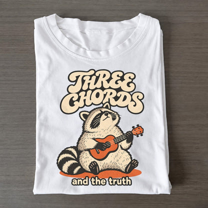 Three Chords Raccoons Off Duty Classic T-shirt – White