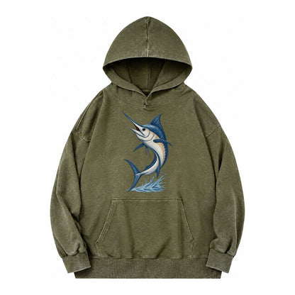 Marlins Majesty Vintage Washed Hoodie – Army Green