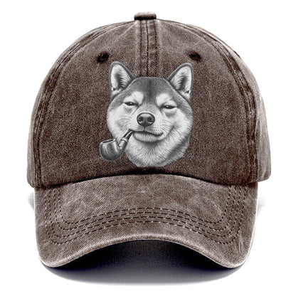 Shiba Inu A Classic Tobacco Pipe Smoking Dogs Smoking Dogs Portraits Classic Cap – Brown