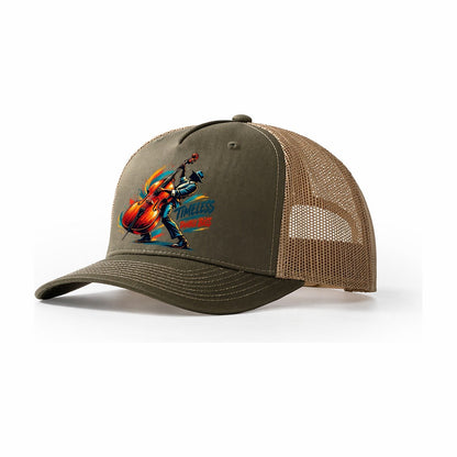 Timeless Double Bass Music Instruments Trucker Hat – Olive Khaki