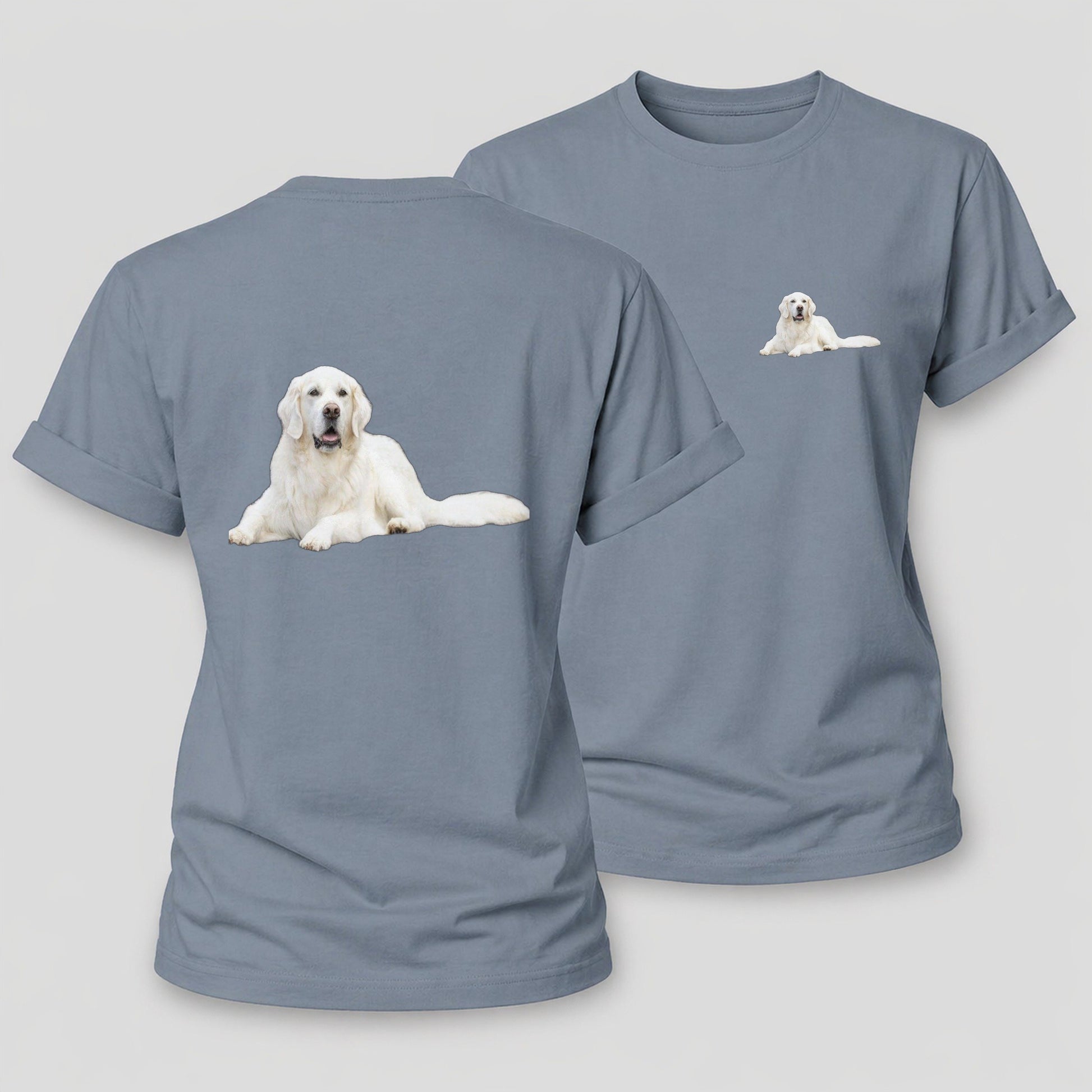 White English Cream Golden Retrievers Women's Cotton T-Shirt – Aegean Blue