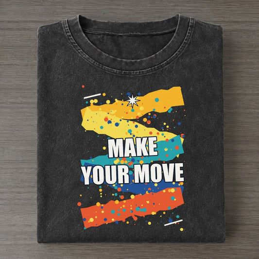 Make Your Move Colorburst Uplift Vintage T-shirt – Black