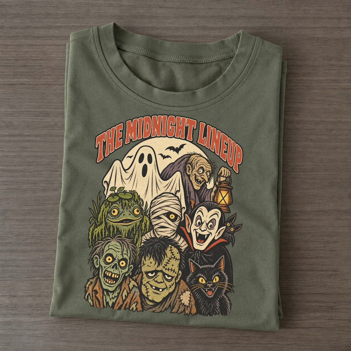 The Midnight Lineup Ghoul Mixer Classic T-shirt – Army Green