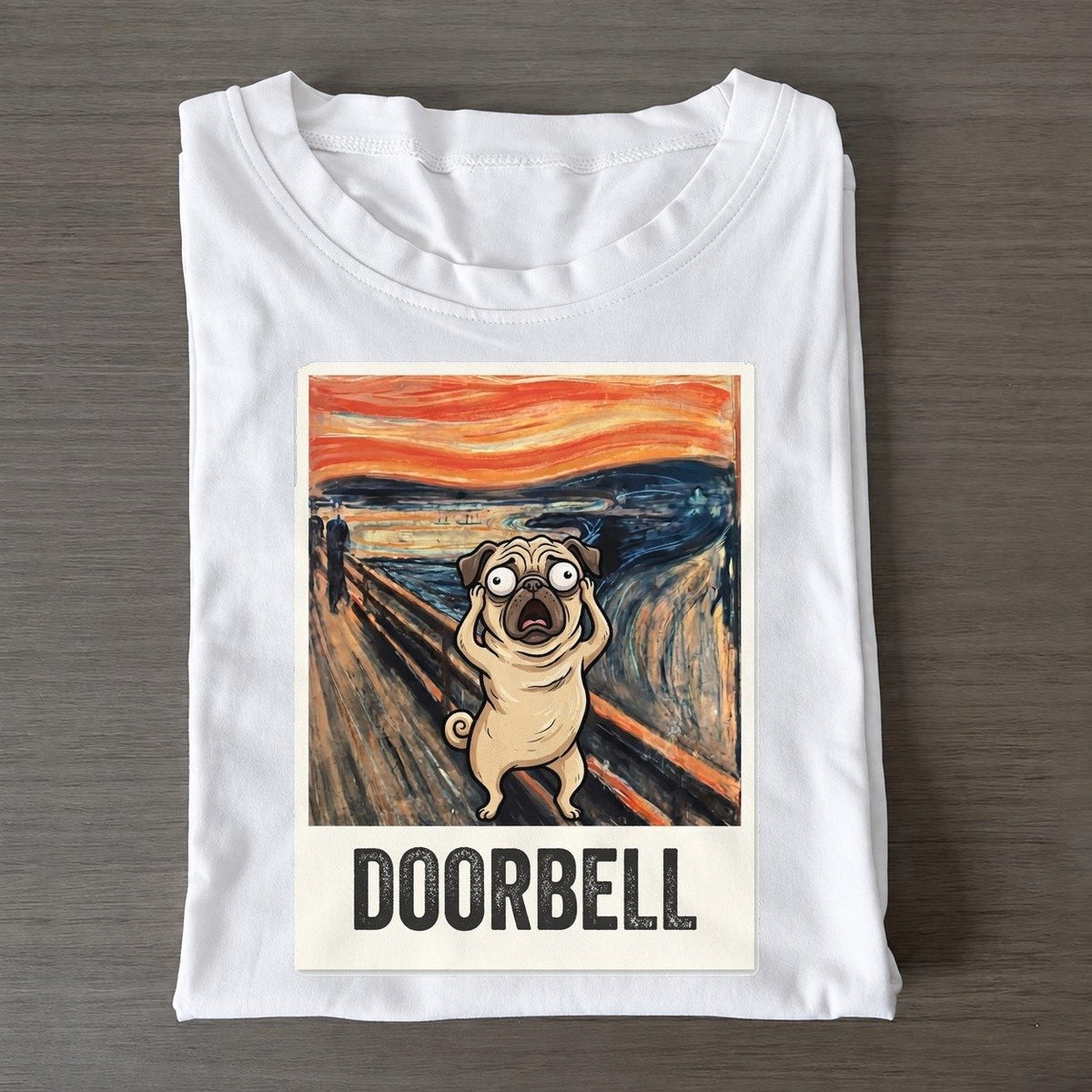 Pug Scream Doorbell Scream Classic T-shirt – White