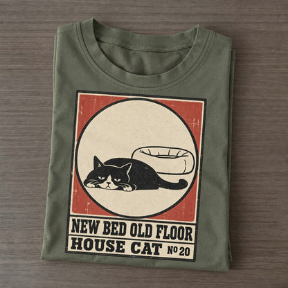 New Bed Old Floor Neko Says No Classic T-shirt – Army Green