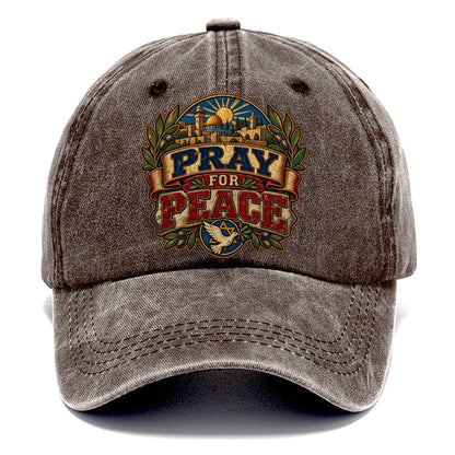 Pray For Peace Lettering Jerusalem Classic Cap – Brown