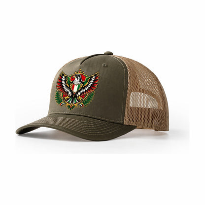 United Arab Emirates Heraldic Crest Country Logos Trucker Hat – Olive Khaki