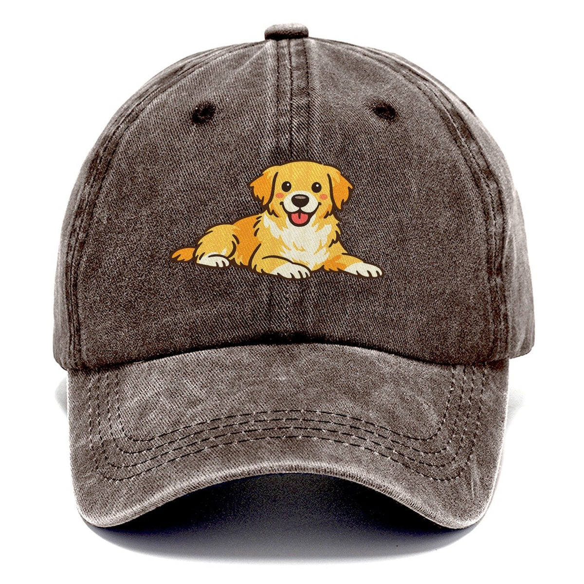 Smiling Golden Retriever Puppy Classic Cap – Brown