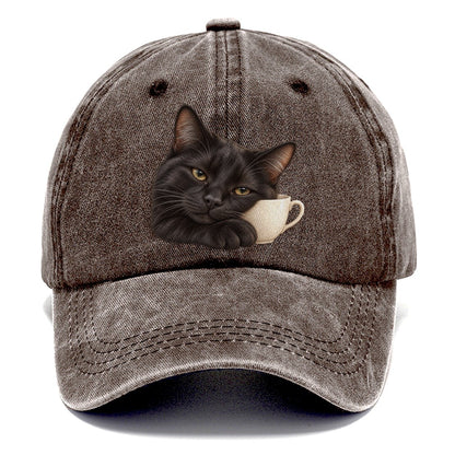 Black Cat Teacup Companion Pastimes Companions Classic Cap – Brown