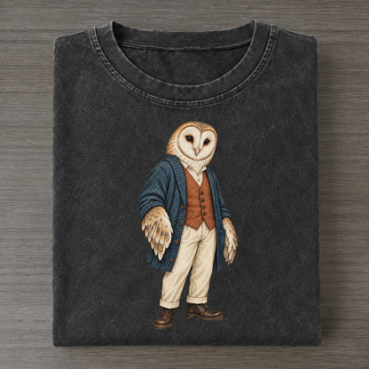 Barn Owl Wardrobe Portrait Wild Wardrobe Portraits Vintage T-shirt – Black