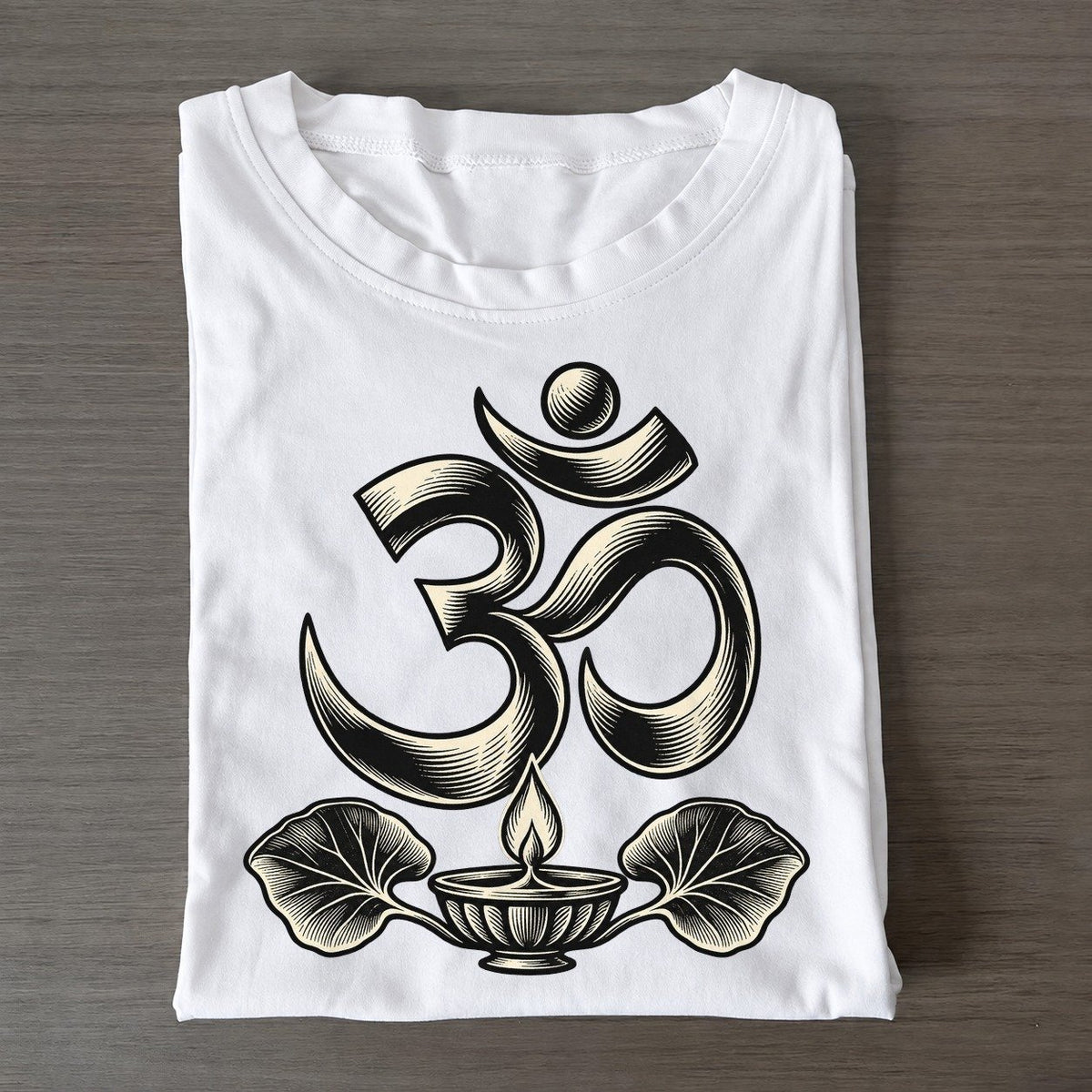 Hindu Om And Diya World Faiths Ink Figures Classic T-shirt – White