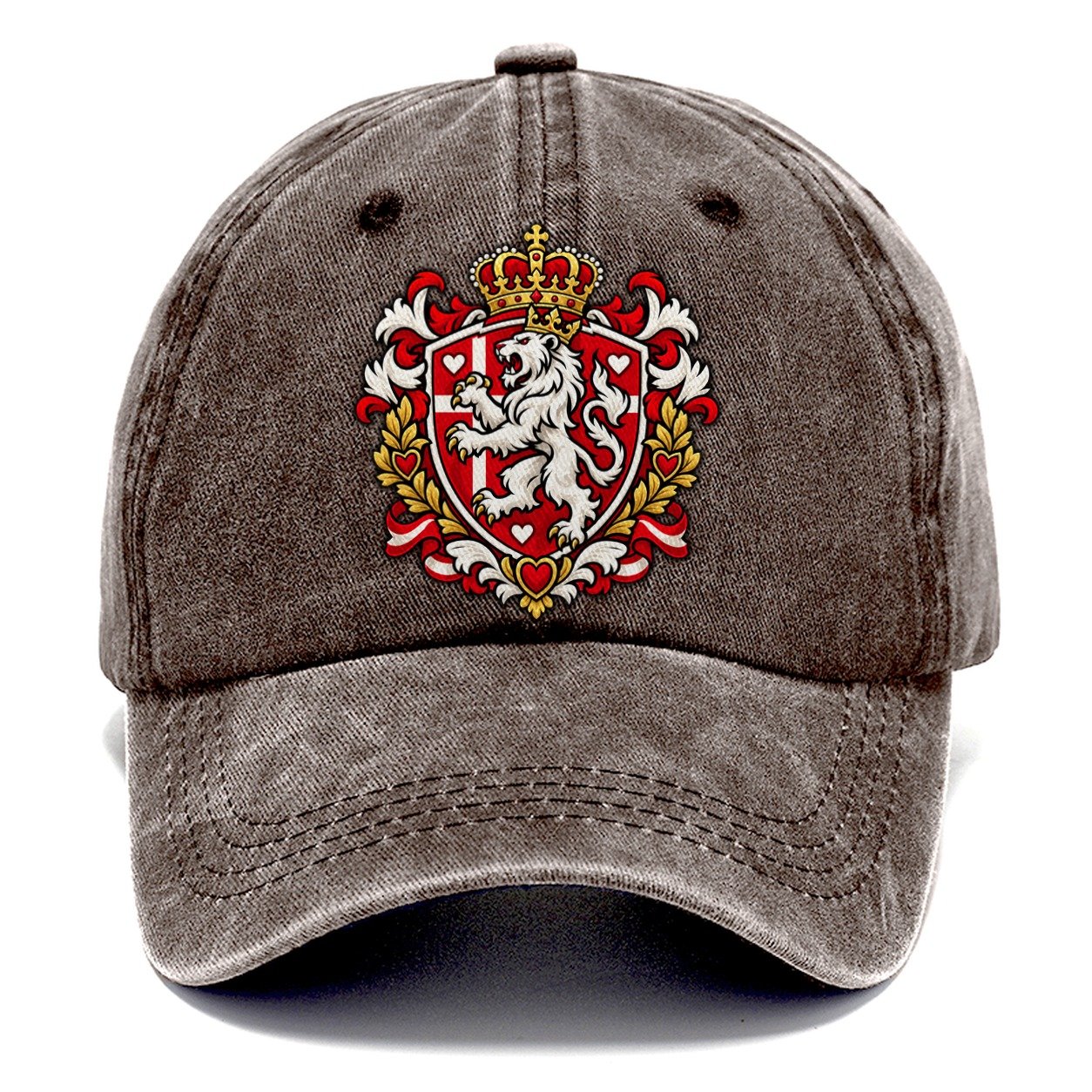 Denmark Heraldic Crest Country Logos Classic Cap – Brown