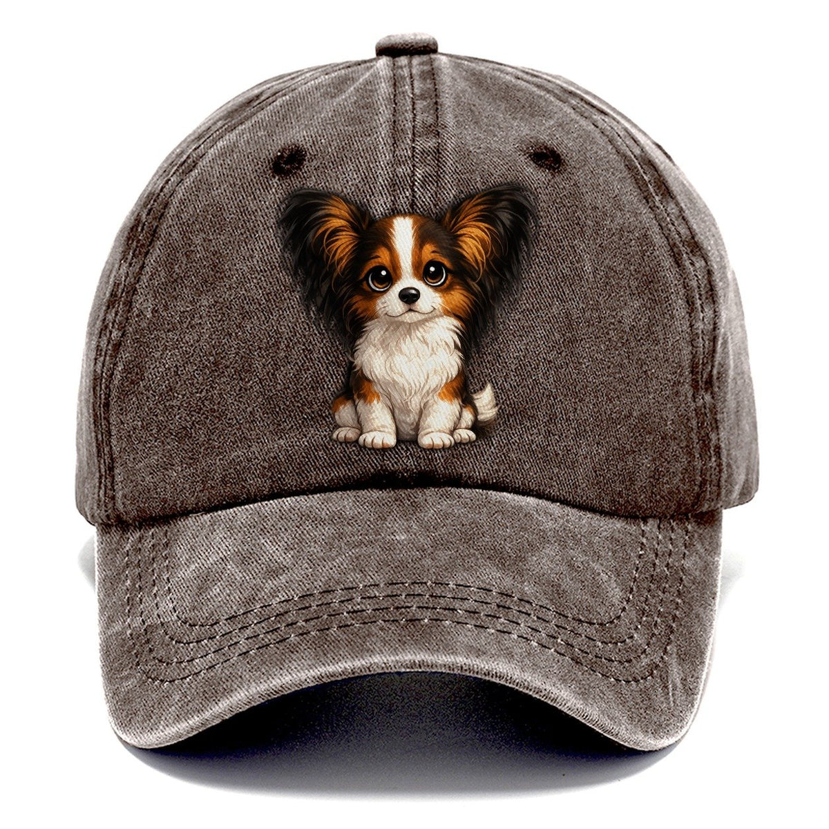 Papillon Sitting Sweetheart Classic Cap – Brown