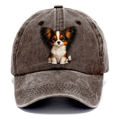 Papillon Sitting Sweetheart Classic Cap – Brown