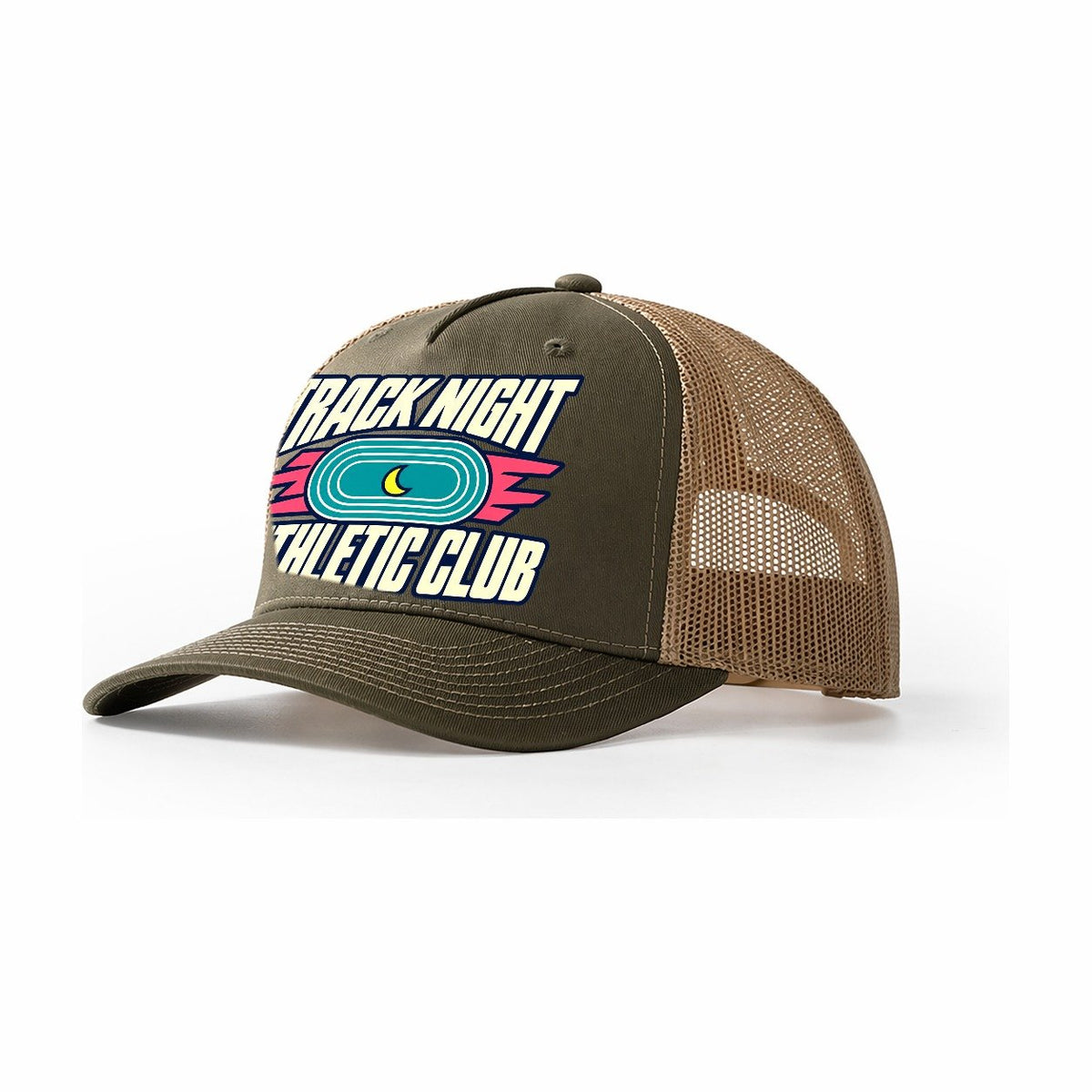 Track Night Athletic Club 90S Running Clubs Trucker Hat – Olive Khaki