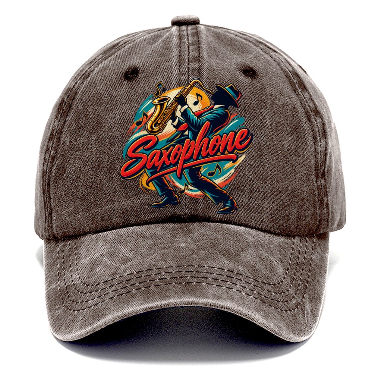Saxophone Crest Music Instruments Classic Cap – Brown