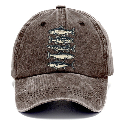 Fish School Stack Fishing Elegant Classic Cap – Brown