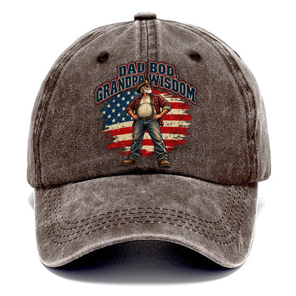 Dad Bod Grandpa Wisdom Old Man Strong Classic Cap – Brown