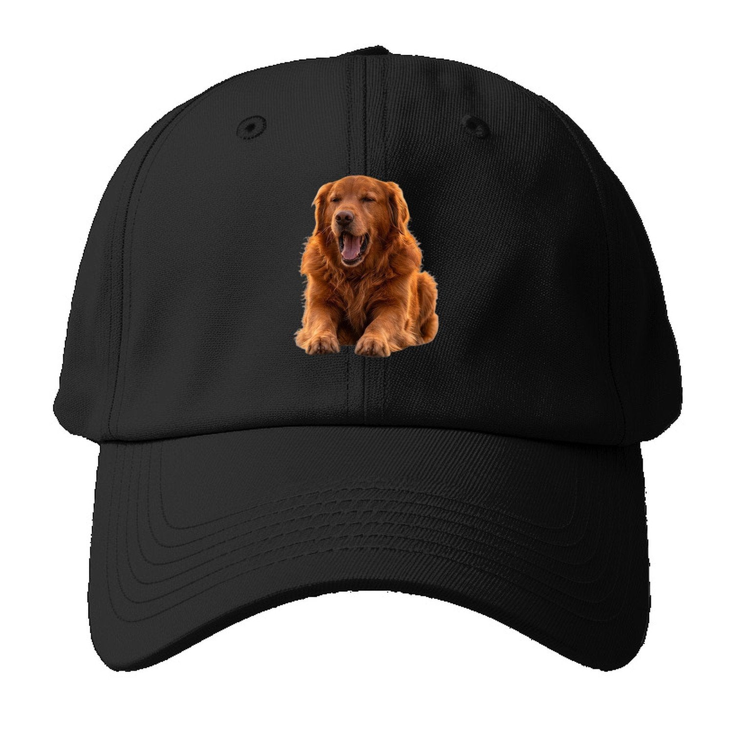 Golden Retriever Yawn Baseball Cap – Black