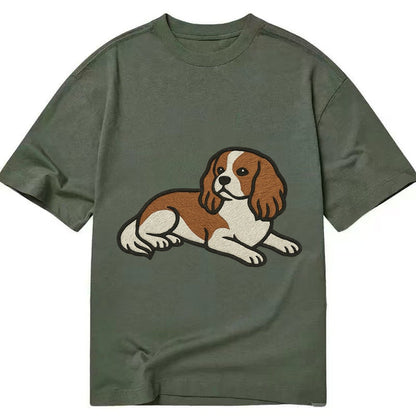 Cavalier King Charles Spaniel Blenheim Relaxed Lying Down Wi Classic T-shirt – Army Green