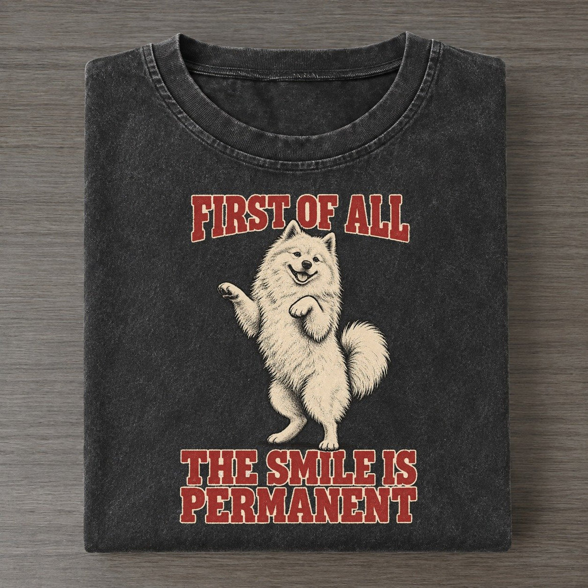 Samoyed Dog Declarations Vintage T-shirt – Black