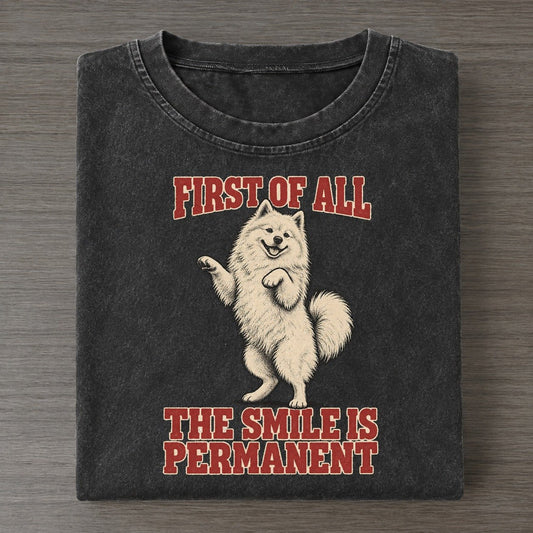Samoyed Dog Declarations Vintage T-shirt – Black