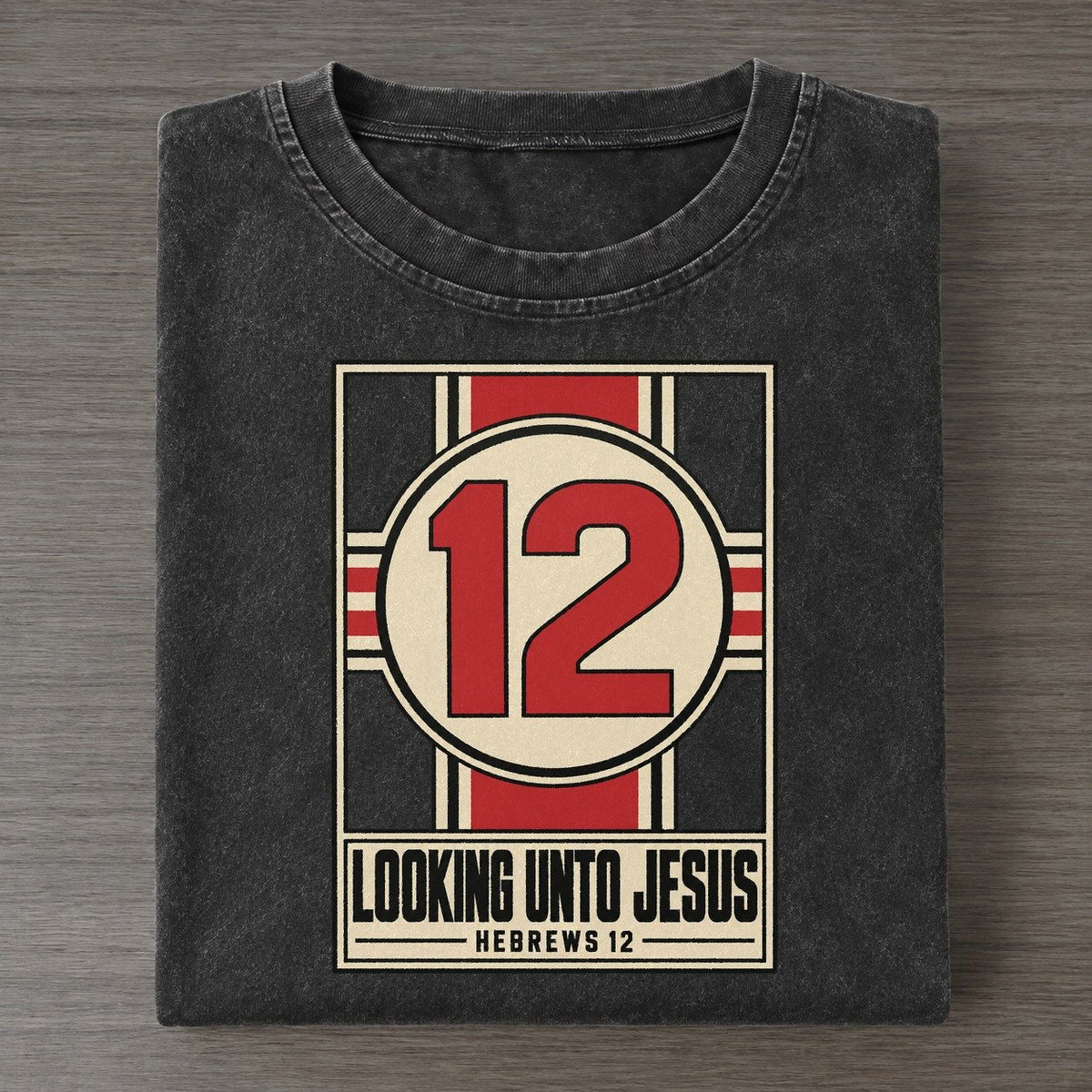 Looking Unto Jesus Pit Board Parables Vintage T-shirt – Black