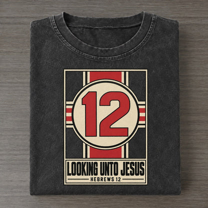 Looking Unto Jesus Pit Board Parables Vintage T-shirt – Black