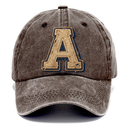 Varsity Chenille A Monogram Classic Cap – Brown