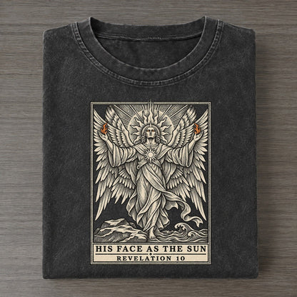 His Face As The Sixfold Wings Vintage T-shirt – Black