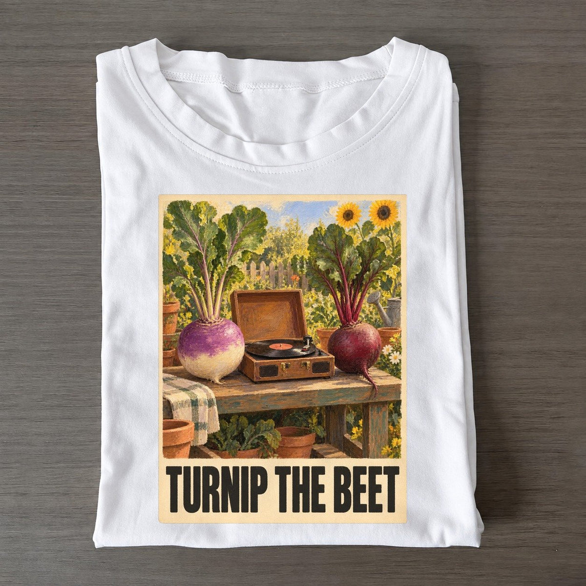 Turnip The Beet Painted Pop Culture Pun Classic T-shirt – White