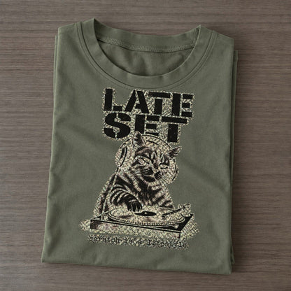 Dj Cat Alley Cat Records Classic T-shirt – Army Green