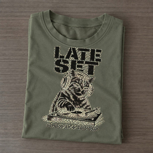 Dj Cat Alley Cat Records Classic T-shirt – Army Green