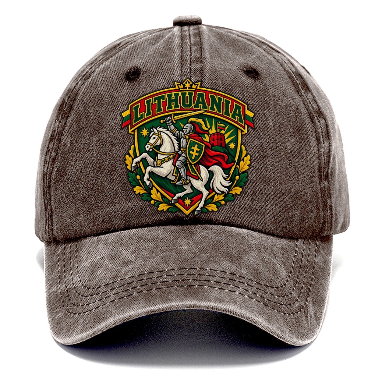 Lithuania Retro Badge Country Logos Classic Cap – Brown