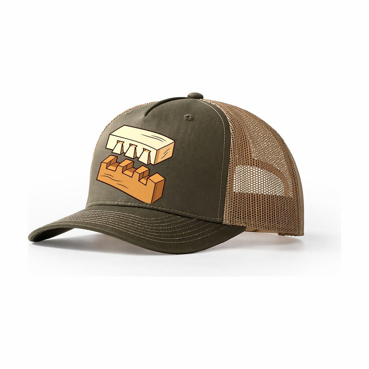 Dovetail Joint Study Woodworking Trucker Hat – Olive Khaki